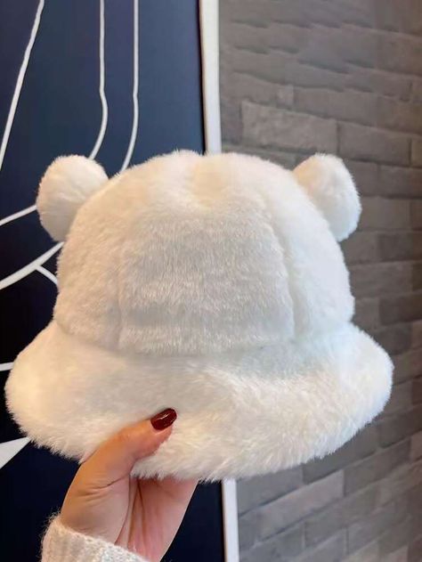 Fluffy Hats, Cute Bucket Hats, Winter Accesories, Women Bucket Hat, Cute Bucket Hat, Fluffy Hat, Kawaii Hat, White Hats, Fuzzy Bucket Hat