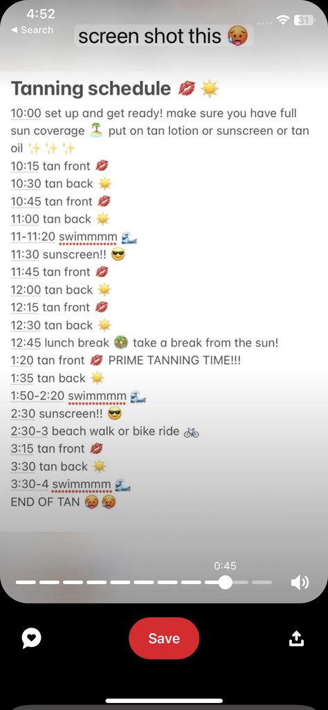 Tan Schedule At Home, Tan Routine Pool, Tanning Schedule At Home, Tanning Schedule For Pool, Sun Tanning Tips, Tanning Tips In The Sun, Beach Routine, Tanning Schedule, Tan Faster