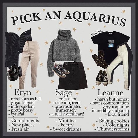 Aquarius Outfits Style, Aquarius Outfits Aesthetic, Scorpio Moodboard, Aquarius Fashion Style, Aquarius Outfits, Aquarius Aesthetic, Niche Aesthetic, Zodiac Sign Fashion, Zodiac Aquarius