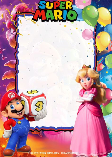 Get  FREE Super Mario Adventure Party Invitation Templates Pokemon Party Invitations, Super Mario Invitation, Daisy Baby Shower Invitations, Dance Party Invitations, Daisy Baby Shower, Adventure Party, Super Mario Birthday, Super Mario Party, Invitation Maker