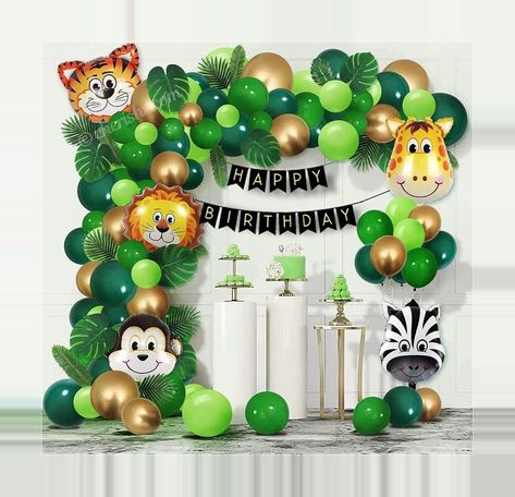 [Ad] 85 Impressive Safari Birthday Party Decorations Insights You'll Want To Use At Once #safaribirthdaypartydecorations Safari Balloon, Jungle Balloons, Jungle Party Decorations, Jungle Thema, Dinosaur Party Decorations, Garland Birthday, 1st Birthday Balloons, 1st Birthday Party Decorations, Safari Birthday Party