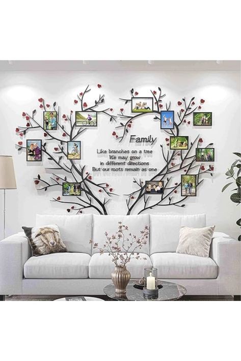 #commissionsearned Removable 3D DIY Acrylic Wall Stickers for Living Room with Red Heart and Quote Family Like Branches on a Tree Paint Family Tree On Wall, Family Tree On Wall, Family Tree Wall Decor, Picture Frame Collage, Family Tree Painting, Quote Family, Frame Collage, Family Tree Wall, Collage Picture Frames