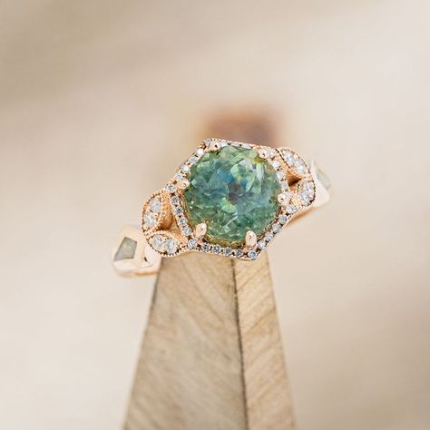 Staghead Designs on Instagram: "Some fresh green for your feed 🍃 Which green ring is your favorite? #customjewelry #weddingrings #uniqueengagementring #uniquejewelry" Montana Sapphire Engagement, Montana Sapphire Engagement Ring, Raw Diamond Engagement Rings, 14k Gold Engagement Ring, Staghead Designs, Lucy In The Sky, Alexandrite Engagement Ring, Ring With Diamond, Montana Sapphire