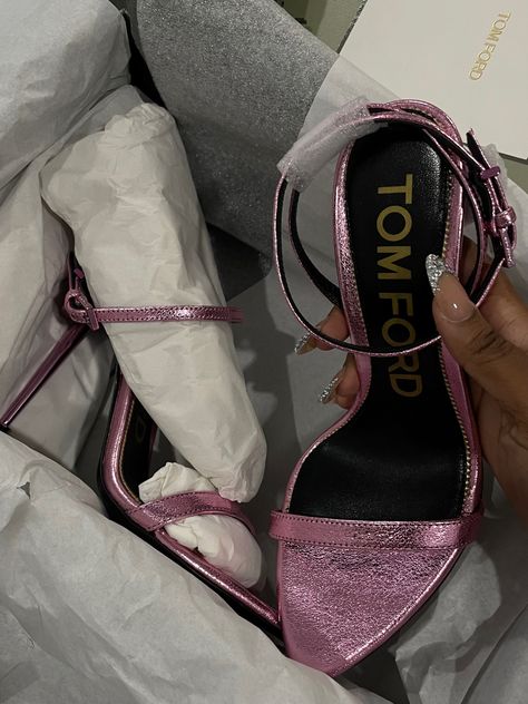 Pink Chrome Metallic Padlock Heels Tom Ford Pink Tom Ford Heels, Metallic Pink Aesthetic, Tom Ford Heels Aesthetic, Metallic Pink Heels, Tom Ford Padlock Heels, Pink Metallic Heels, Aries Szn, Tom Ford Heels, Chrome Pink