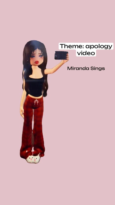 Miranda sings in dti theme: apology video Di Apology Video Theme, Apology Video Dti Theme Outfit, Miranda Sings Apology, Di Apology Video Outfit, Dti Roblox Outfits Apology Video, Apology Vid Dti Theme, Dti Outfits Apology Video, Dti Theme Apology Video, Dress To Impress Theme Apology Vid