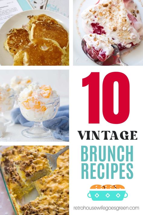 Vintage Brunch, Lemon Coffee Cake, Farmhouse Cooking, Gluten Free Casserole, Lemon Coffee, 1950s Food, Ladies Brunch, Retro House, Perfect Pancakes