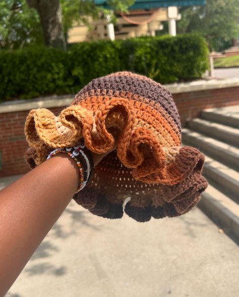 These hats are just too perfect! 😍 Come out to FAMU’s Set Friday to get yourself a Kendall Tai Design, just in time for the warm weather ☀️ It’s my last one of the semester! Can’t make it? Message me to place an order! 😊 Bucket hats are $35, ruffle hats are $45, and hats in the bin start at $15. Follow @kendalltaidesign for more. #crochet #crochetersofinstagram #crochetbuckethat #crochetrufflehat #crochetbeanie #crochetmarket #setfriday #famu #tallahassee Ruffle Hats Crochet, Ruffle Hat Crochet, Ruffle Bucket Hat Crochet, Crotchet Pieces, Ruffle Crochet Hat, Crochet Ruffle Hat, Bucket Hat Pattern, Bucket Hat Style, Ruffle Pattern