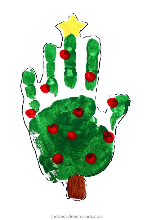 Handprint Christmas Tree with Paint Handprint Art Ideas, Hand Christmas Tree, Handprint Art Christmas, Christmas Handprint Art, Baby Christmas Crafts, Elf Snowman, Hand Print Tree, Handprint Christmas Tree, Gifts Drawing