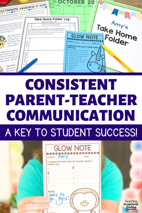 Communicating with parents is an essential part of a successful school year. In this post, I will share tips and resources to help you set up procedures for consistent parent-teacher communication. Click here to take a closer look at these ideas for parent communication. Communication With Parents, Teacher Communication, Take Home Folders, Parent Teacher Communication, Communication Book, Reading Specialist, Parent Teacher, Parent Communication, Communication Is Key