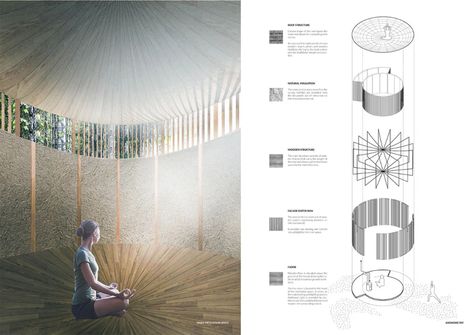 Meditation Space Architecture, Meditation Cabin, Cabin In The Forest, Silent Meditation, Japanese Spa, Church Interior Design, Meditation Studio, Body Glow, Meditation Poses