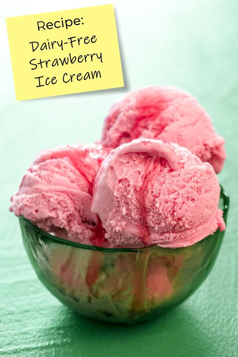 Dairy-Free Strawberry Ice Cream Recipe Lactose Free Ice Cream, Vegan Strawberry Ice Cream, Peanut Free Desserts, Nothing Tastes Better Than, Homemade Strawberry Ice Cream, Strawberry Ice Cream Recipe, Dairy Free Ice Cream, Ice Cream Brands, Healthy Strawberry