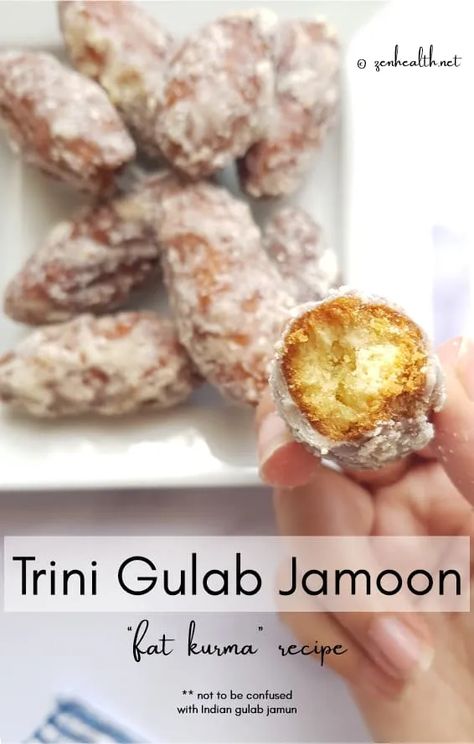 Trinidadian Recipes, Kurma Recipe, Diwali Sweets Recipe, Gulab Jamun Recipe, Trinidad Recipes, Jamun Recipe, Trini Food, Easy Sweets, Diwali Food