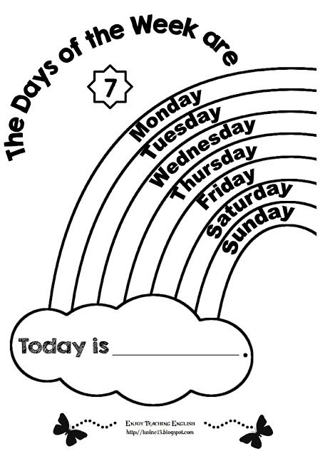 Days of the Week (coloring worksheets) Days Of The Week Printables, Learning Coloring Pages, Days Of The Week Activities, Kertas Kerja Prasekolah, Fun Worksheets For Kids, Kindness Day, English Activities For Kids, Coloring Worksheets, English Worksheets For Kids