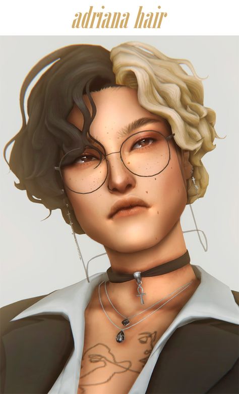 Sims 4 Cc Makeup Aesthetic, Sims 4 Cc Maxis Match Accessories Male, Sims 4 Split Dye Hair, Sims 4 Curly Hair, Cozy Gamer, Sims 4 Hair Male, The Sims 4 Cabelos, Mod Hair, Cc Hair