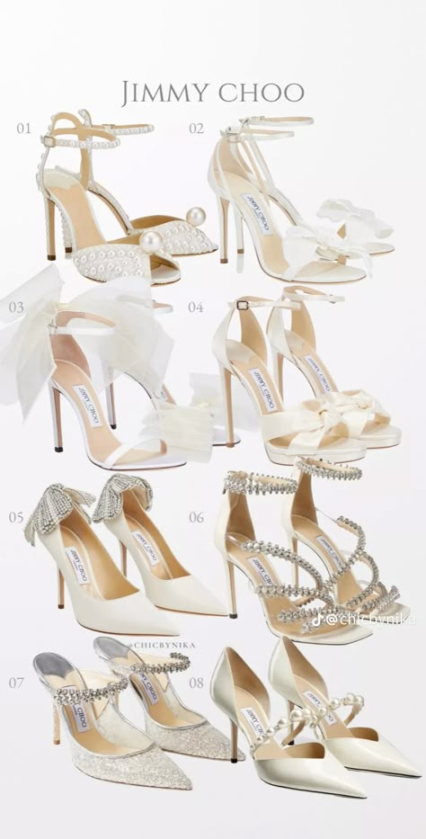 Kasut Pengantin, Bridal High Heels, Shoe Hacks, Jimmy Choo Bridal, Classy Wedding Dress, Cute Shoes Heels, Shoes Heels Classy, Fashion Shoes Heels, Bridal Heels