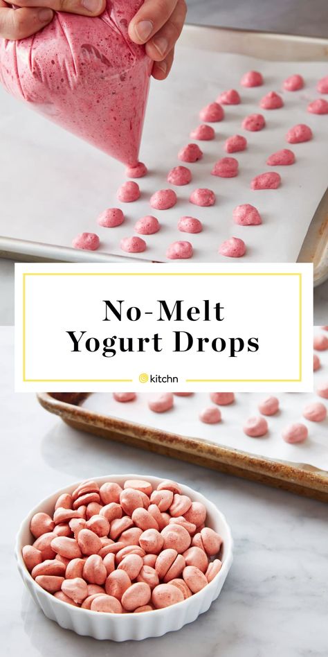 How To Make Yogurt Bites | Kitchn Cheese Sauces, Yogurt Drops, Yogurt Melts, Yogurt Bites, Baby Snacks, Healthy Toddler Meals, Homemade Baby Foods, Homemade Yogurt, Snacks Saludables