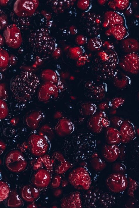 Dark Berries Aesthetic, Dark Berry Aesthetic, Winter Berry Aesthetic, Mixed Berry Aesthetic, Mixed Berries Aesthetic, Berry Pie Aesthetic, Magenta Food, Monochromatic Food, Berries Aesthetic