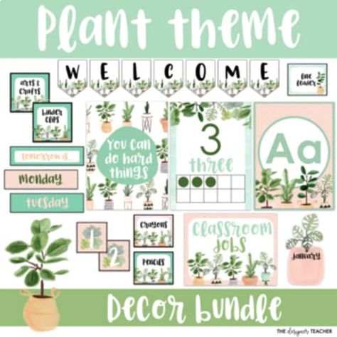 The Designer Teacher | Teachers Pay Teachers Pink Classroom Theme, Pink Classroom, Reading Corner Classroom, Watercolor Classroom, Elementary Classroom Themes, Middle School 6th Grade, First Grade Phonics, Whimsical Fonts, Classroom Decor Bundle