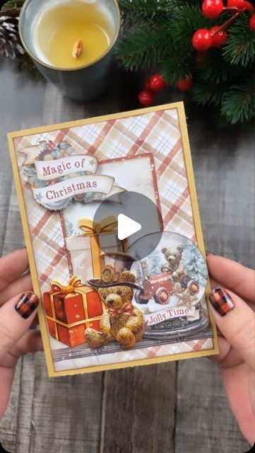 Farrel Tailor on Instagram: "Quick and super easy Christmas card using my new collection with @stamperia Gear Up For Christmas 🎄  I used the 8x8 paper pack, die cuts and stamp set.  #stamperia #christmas #christmascard #handmadecards #papercraft #scrapbooking #cardmaking #cards" Stamperia Gear Up For Christmas, Stamperia Christmas Cards, Stamperia Paper Scrapbooking, Stamperia Christmas, Stamperia Cards, Folded Christmas Cards, Die Cut Christmas Cards, Pop Up Christmas Cards, Printers Tray