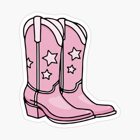 Get my art printed on awesome products. Support me at Redbubble #RBandME: https://www.redbubble.com/i/sticker/Pink-Cowboy-Boots-by-maura41/156747512.EJUG5?asc=u Cowgirl Boots Sticker, Cowboy Boots Sticker, Cowboy Boot Sticker, Cartoon Cowboy Boots, Vsco Wishlist, Boots With Stars, Cowboy Stickers, Cow Boy Boots, Girly Stickers