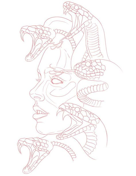 Medusa Tattoo Stencil Outline, Cool Tattoo Outlines, Large Tattoo Stencil, Mythology Tattoo Stencil, Big Tattoo Stencil, Thigh Tattoo Stencil, Dessin Medusa Tattoo, Medusa Tattoo Outline, Medusa Stencil