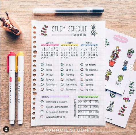 17 College Student Bullet Journal Ideas to Ace Your Classes! | Angela Giles Tinola, How To Bullet Journal, Studera Motivation, Organization Bullet Journal, Bullet Journal 2019, Bullet Journal Notes, Bullet Journal Ideas, Study Schedule, Bullet Journal Notebook