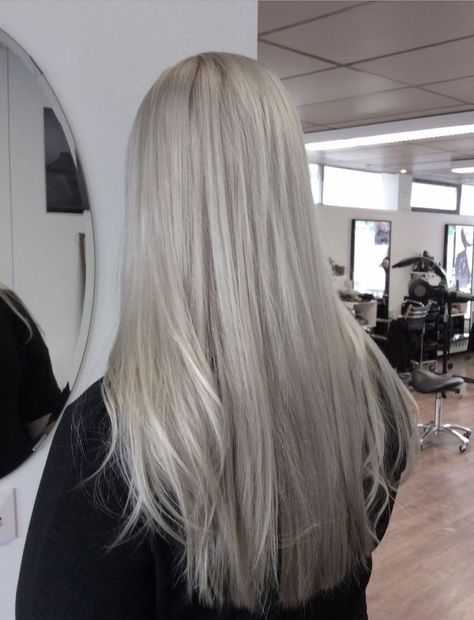 Hair Color Silver Blonde, Light Grey Blonde Hair, Blonde With Grey Hair, Light Grey Hair Color, Blond Gray Hair Color, Grey To Blonde Hair, Light Gray Hair Color, Blonde To Grey Hair, Frosty Blonde Hair