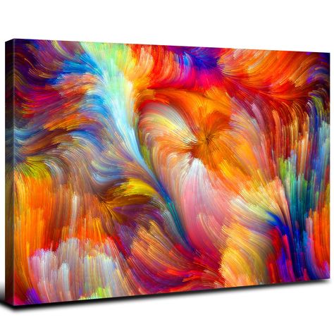 PRICES MAY VARY. ▶Abstract Colorful Wall Art Size - 12" x 16" x 1pcs(30cm x 40 cm x 1 panel ), Colorful color blocks splash wall art already wrapped canvas wooden framed and hook mounted, ready to hang. Multicolor abstract wall art bright rainbow wall art contemporary view, create a feeling of calm and relax to your home interior decor scene. ▶Modern Abstract Wall Art Canvas Prints - Fantasy rainbow wall art well match any room decor style. Multicolor abstract color blocks wall art makes it suit Abstract Wall Art Living Room, Colorful Abstract Wall Art, Rainbow Canvas, Bedroom Artwork, Rainbow Wall Art, Abstract Canvas Wall Art, Abstract Wall Decor, Colorful Wall Art, Canvas Wall Decor