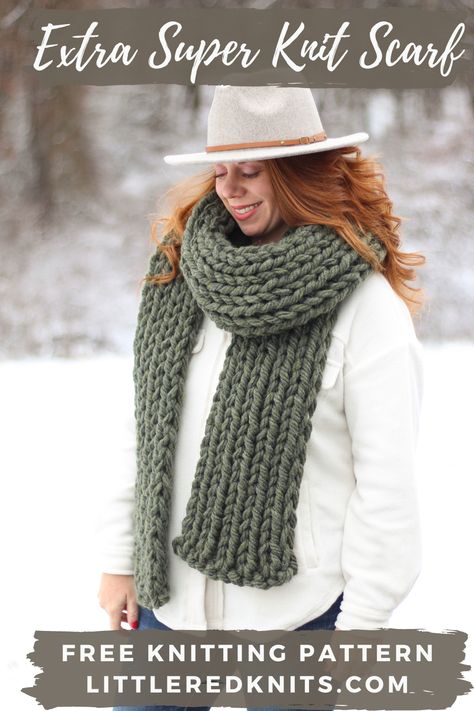 Jumbo Yarn Scarf, Chunky Scarf Knitting Pattern, Chunky Scarf Pattern, Knitting Pattern Beginner, Chunky Wool Scarf, Super Chunky Wool, Chunky Crochet Blanket Pattern, Bulky Scarf, Beginner Knit Scarf