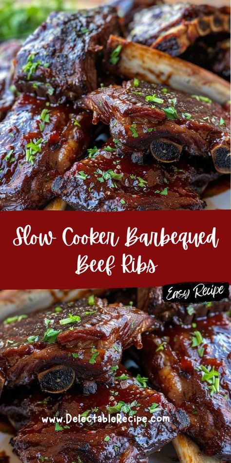 Crock Pot Beef Ribs Recipe, Beef Back Ribs Recipe Slow Cooker, Crock Pot Beef Ribs Slow Cooker, Bbq Beef Ribs Crockpot, Beef Short Ribs In The Crock Pot, Bbq Beef Short Ribs Crock Pot, Beef Spare Ribs Crock Pot, Rib Recipes Slow Cooker, Short Rib Crockpot Recipes