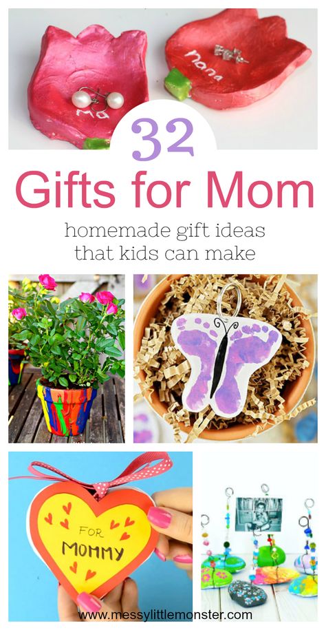 Gifts for Mom from Kids – homemade gift ideas that kids can make Gifts For Mom From Kids, Easy Diy Gift Ideas, Homemade Birthday Gifts, Homemade Gifts For Mom, Homemade Gift Ideas, Homemade Mothers Day Gifts, Diy Christmas Presents, Birthday Presents For Mom, Kids Homemade