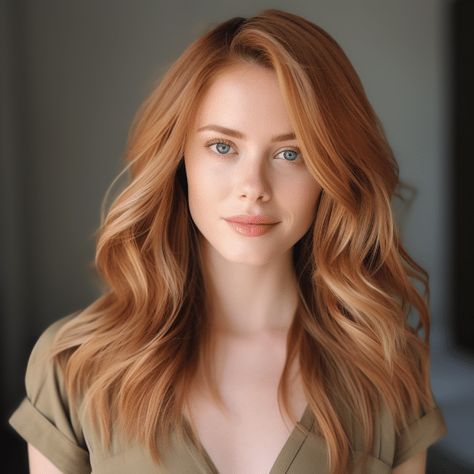 34 Dazzling Strawberry Blonde Hair Ideas to Turn Heads in 2023 Strawberry Hair Color Blonde, From Brunette To Copper, Strawberries Blonde Hair, Spring Strawberry Blonde Hair, Major Hair Transformation, Red Hair Color For Blondes, Light Red Hair Ideas, Red Hair Spring 2024, Strawberry Blonde Auburn Hair