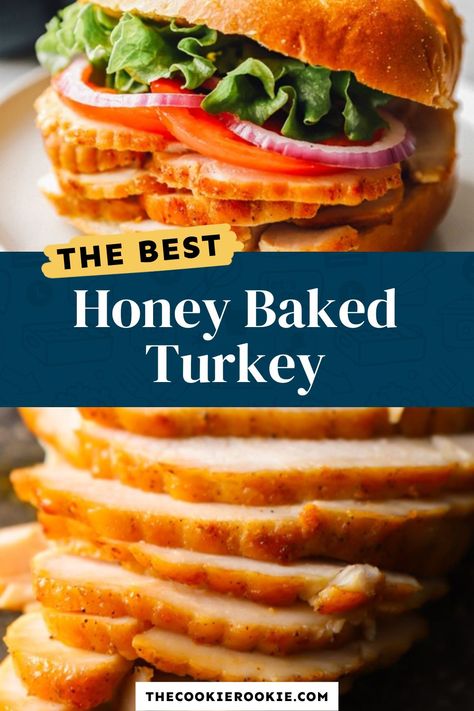 Honey Baked Ham Turkey Breast Copycat, Honey Roasted Turkey Recipes, Honey Turkey Thanksgiving, Honey Baked Turkey Copycat, Honey Baked Turkey Recipe, Honey Baked Turkey Breast, Honey Baked Turkey, Honey Roasted Turkey, Honey Mustard Turkey