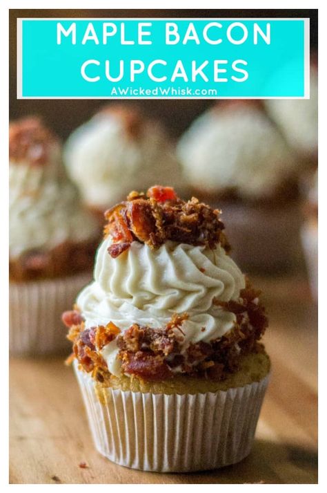 ****Tried and loved***These Maple Bacon Cupcakes are the perfect pairing of sweet rich maple cupcakes, maple buttercream frosting and crunchy salty bacon. Make using a Duncan Hines cake mix, these Maple Bacon Cupcakes are easy to make and sure to be any bacon lovers favorite cupcake. | A Wicked Whisk | https://www.awickedwhisk.com #maplebaconcupcakes #maplecupcakes #maplebuttercreamfrosting #baconcupcakes #cakemixcupcakes #fathersdaydessert #fathersdaycupcakes #baconloverscupcake Maple Cupcakes, Maple Buttercream Frosting, Maple Bacon Cupcakes, Bacon Cupcakes, Maple Buttercream, Savory Cakes, Butter Pecan Cake, Pecan Cake, Salty Cake