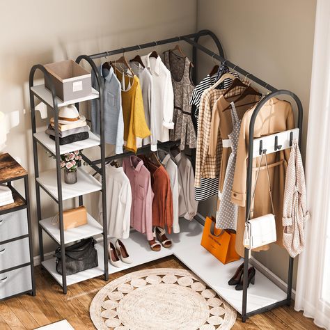 Shoe Rack Shelf, Organiser Son Dressing, Standing Closet, Corner Closet, Armoire D'angle, Free Standing Closet, Corner Wardrobe, Closet Rack, Open Wardrobe