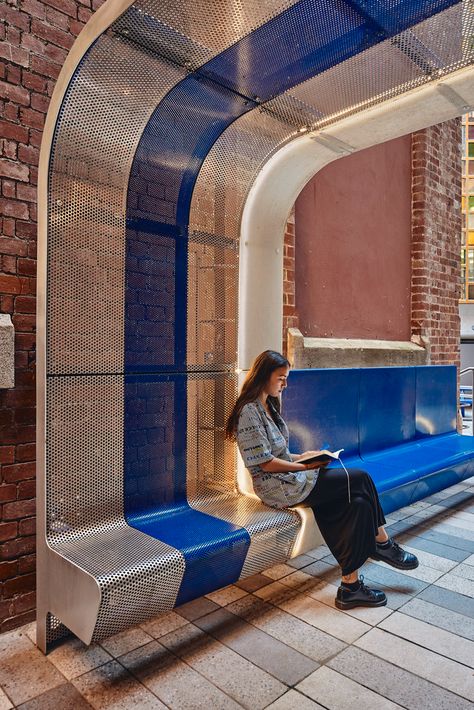 Gallery of Rodda Lane Intervention / Sibling Architecture - 13 Hallway Seating, Urban Rooms, Corridor Design, Public Realm, Shade Structure, Street Furniture, Web Layout Design, University Campus, Sense Of Place