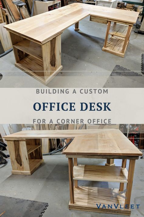 Custom Office Desk, Kitchen Funky, Diy Corner Desk, Diy Office Desk, Diy Desk Plans, Corner Desk Office, Desk Plans, Tables Kitchen, Corner Office