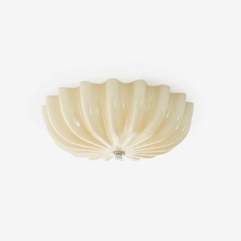 This ceiling light draws inspiration from the seashells found in the depths of the ocean, capturing the mystery and grace of the sea with its spiral lines and elegant curves. The gentle off-white hue complements the soft lighting, creating a warm and tranquil atmosphere. Spiral Line, Hallway Kitchen, Candle Lamp, Luminaire Design, Black White Gold, Entry Foyer, Fan Light, Ceiling Fan With Light, Shop Lighting