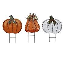 Metal Yard Signs, Rustic Pumpkin Decor, Calabaza Halloween, Fall Yard Decor, Outdoor Thanksgiving, Fall Garden Decor, Decorative Pumpkins, Fall Ornaments, Pumpkin Garden