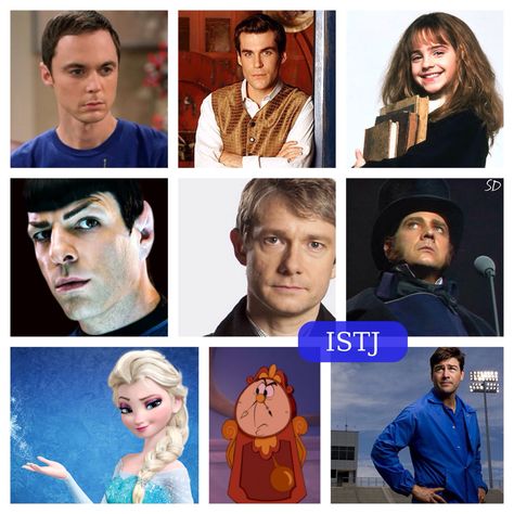 ISTJ characters  (Not an all-inclusive list, but some really good examples of the type. Movie Hermione is a classic ISTJ, & Elsa is as well. And most 'Watsons' are ISFJ (Dr. Watson in the books certainly is), but John (from Sherlock) is, I think, an ISTJ. Istj Characters In Movies, Istj Personality Characters, Disney Mbti, Istj Things, Istj Characters, Istj Mbti, Mbti Functions, Mbti Istj, Istj Personality