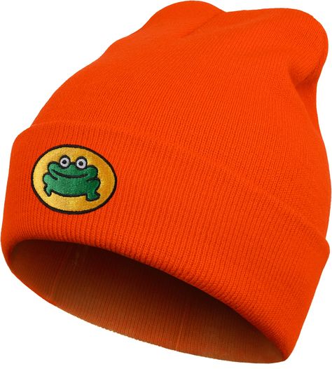 PRICES MAY VARY. Pure Acrylic Elastic closure WARM AND SOFT: Winter knit hat is soft and warm to wear. The comfortable beanie is made of Acrylic that is windproof and washable hat. UNIQUE AND STYLISH DESIGN: You can choose to wear game beanies parappa the orange rapper beanie for men women outdoor hat cuffed beanie about animal frog winter hat in your usual leisure life or during holidays. Frog beanie for adults with designs parappa hat is the perfect item for cold weather wear. ONE SIZE FIT MOS Frog Beanie, Cute Winter Hat, Cool Beanies, Anime Hats, Cute Winter Hats, Beanie For Men, Outdoor Hat, Soft Winter, Beanie Hats For Women