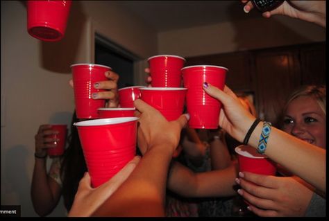 . Red Solo Cup Aesthetic, Red Cup Party, Solo Cups Party, Weird Songs, Red Solo Cup, Solo Cup, Party Rock, Happy 50th Birthday, Red Cups