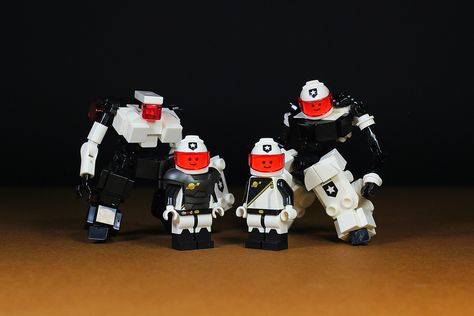 Space Police, Frank and Drebin & Ed and Hocken | Here All my… | Devid VII | Flickr Lego Figbarf, Lego Space Police, Space Police, Space Themes, Custom Minifigures, Micro Lego, Lego Custom Minifigures, Lego Military, Lego Robot