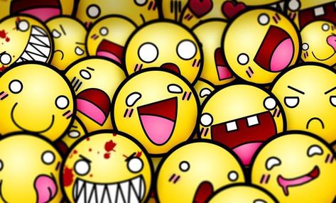 Smiley Faces, Smiley, Yellow, Funny, Red