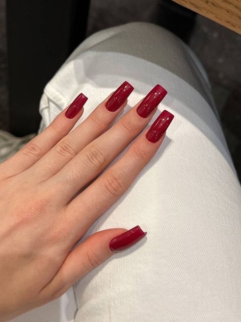 Uñas Kylie Jenner, Long Red Nails, Long Square Nails, Red Acrylic Nails, Nail Candy, Simple Acrylic Nails, Classy Acrylic Nails, Acrylic Nails Coffin Pink, Unique Acrylic Nails