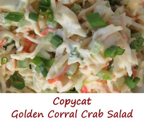 Copycat Golden Corral Crab Salad, Golden Coral Crab Salad, Golden Corral Crab Salad, Golden Corral Crab Salad Recipe, Easy Crab Salad, Golden Corral, Crab Pasta, Crab Salad Recipe, On A Bun