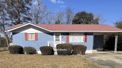 This Alabama home for sale for $89,900 is a nice looking place, don't you think? It offers three bedrooms, one bath, carport, metal roof, shed and eat-in kitchen.     3 bed 1 bath 1,316 sqft 9,757 sqft lot   About This Alabama Home For Sale Under $90K Nestled in a tranquil neighborhood, this home offers the perfect blend of potential and opportunity. Three cozy bedrooms await personal touch. #affordablehome #Alabama #Alabamahomeforsale #Alabamarealestate #brickhomeforsale Mobile House, Cozy Bedrooms, Eat In Kitchen, Brick House, Metal Roof, Cozy Bedroom, Home For Sale, 3 Bed, Old Houses