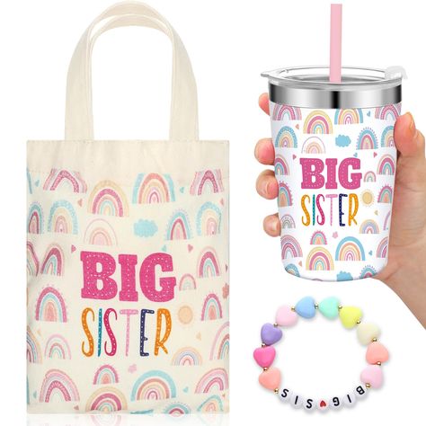 Big Sister Gift Ideas, Big Sister Bag, Sister's Day, Big Sister Bracelet, Sister Day, Bracelet For Girls, Big Sister Gifts, Pastel Beads, Sister Bracelet