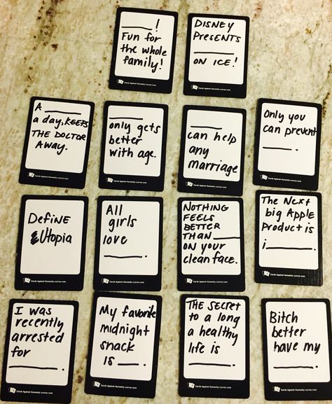 Blank card ideas for cards against humanity Diy Cards Against Humanity, Cards Against Humanity Funny, Cards Of Humanity, Cards Against Humanity Game, Broken Humor, Funny Love Cards, Night Parties, Bookmark Card, Teen Posts