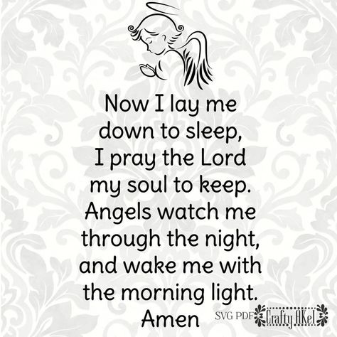 Now I Lay Me Down to Sleep Children's Prayer Bedtime | Etsy Canada Prayer Before Sleep, Sleep Prayer, Nighttime Prayer, Childrens Prayer, Good Night Prayer Quotes, Prays The Lord, Bedtime Prayer, Evening Prayer, Lay Me Down